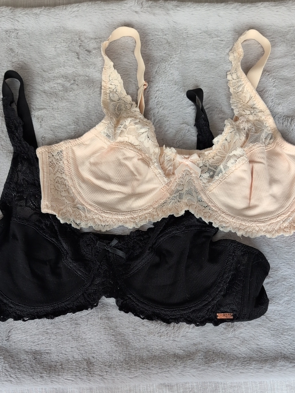 Lace Trim Underwire Bra(Bundle Of 2) - Cream and Black